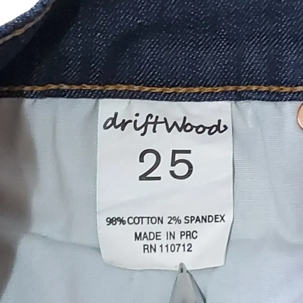 Driftwood Skinny Jeans Dark Wash Size 25 tall mid rise